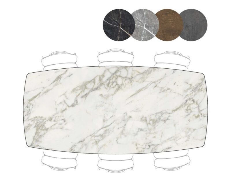 Palace, Bartafel 240 X 115 Cm - 4-Poten (Hoogte: 92 Cm) - Wit - Afbeelding 3