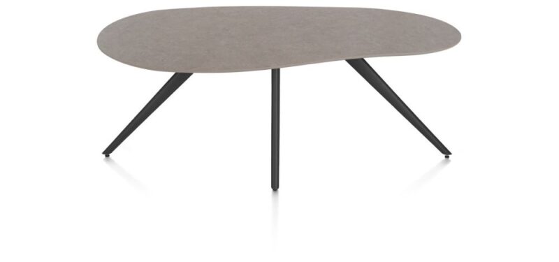 Saluti, Eetkamertafel Organisch 180 X 120 Cm. - 4-Pootjes - Rough Off Black - Lava - Afbeelding 1