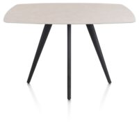 Saluti, TABLE DE BAR OVAAL 150 X 105 CM. - 4-POOTJES - ROUGH OFF BLACK - Light sand