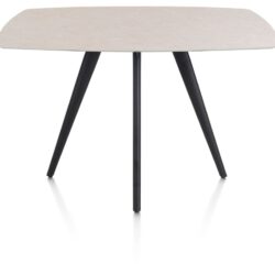 Saluti, BARTAFEL OVAAL 150 X 105 CM. - 4-POOTJES - ROUGH OFF BLACK - Light sand