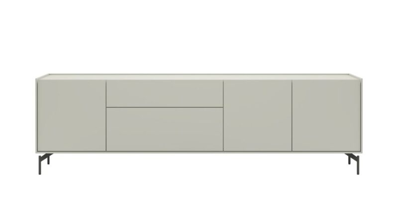 Noon, Dressoir 240 Cm - 3-Deuren + 2-Laden - Geheel Silk Grey - Afbeelding 1