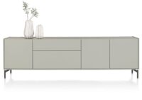 Noon, dressoir 240 cm - 3-deuren + 2-laden - bovenblad in HPL light grey
