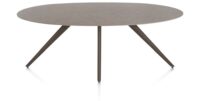 Saluti, TABLE ELLIPS 210 X 105 CM. - 4-POOTJES - STEELBROWN - Lava