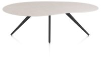Saluti, TABLE ORGANISCH 210 X 120 CM. - 4-POOTJES - ROUGH OFF BLACK - Light sand