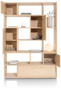 Lugana, roomdivider 150 cm - 4-deuren + 1-lade + 8-niches - natural - Afbeelding 2
