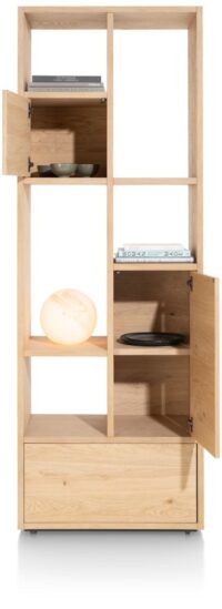 Lugana, roomdivider 76 cm - 2-deuren + 1-lade + 5-niches - natural - Afbeelding 2