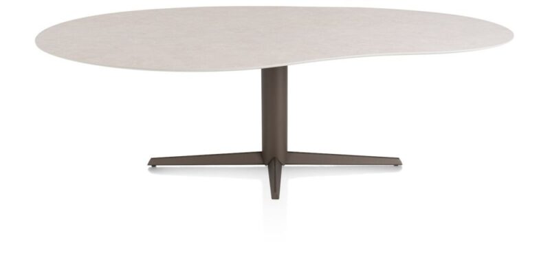 Saluti, Eetkamertafel Organisch 240 X 120 Cm. - Centrale Poot - Steelbrown - Light Sand - Afbeelding 1