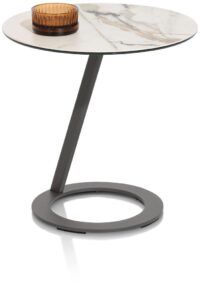 Vegas, salontafel rond 50 cm - keramiek op glas - wit - Afbeelding 2