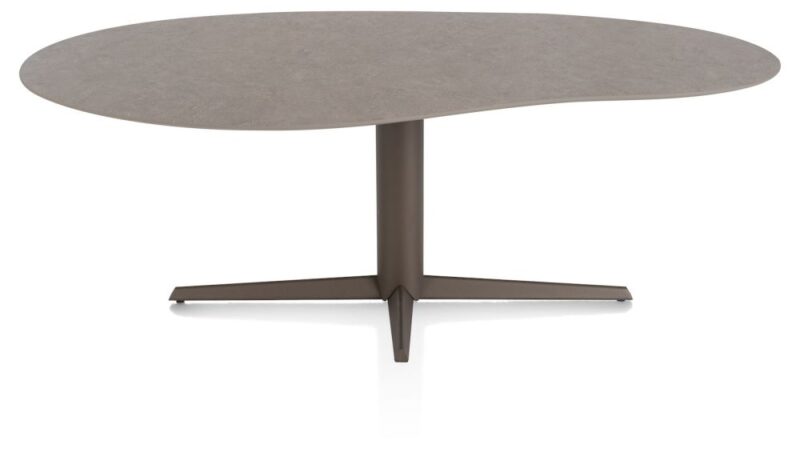 Saluti, Eetkamertafel Organisch 210 X 120 Cm. - Centrale Poot - Steelbrown - Lava - Afbeelding 1