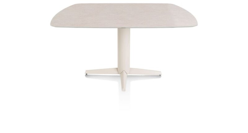 Saluti, Eetkamertafel Ovaal 150 X 105 Cm. - Centrale Poot - Crème - Light Sand - Afbeelding 1