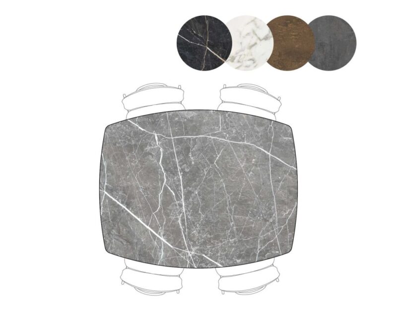 Palace, Bartafel 150 X 120 Cm - 4-Poten (Hoogte: 92 Cm) - Lichtgrijs - Afbeelding 3