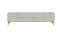 Noon, lowboard 210 cm - 3-deuren + 2-laden - bovenblad in HPL light grey