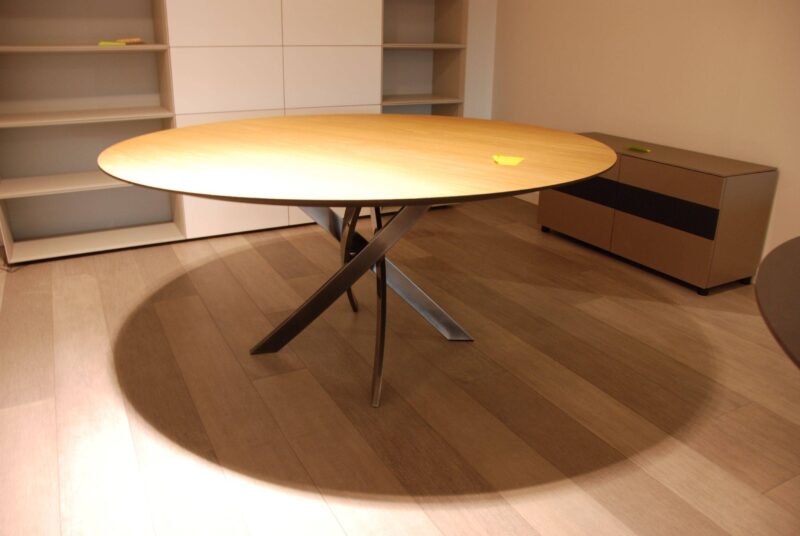 Solden Eettafel Rond Eiken Fineer Leuven - Afbeelding 1