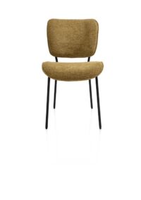 Julia, chaise - piétement rough off black - tissu Vada - Jaune ocre - Image 2