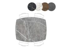 Palace, bartafel 150 x 120 cm - centrale poot (hoogte: 92 cm) - Lichtgrijs - Afbeelding 2