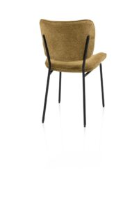 Julia, chaise - piétement rough off black - tissu Vada - Jaune ocre - Image 3