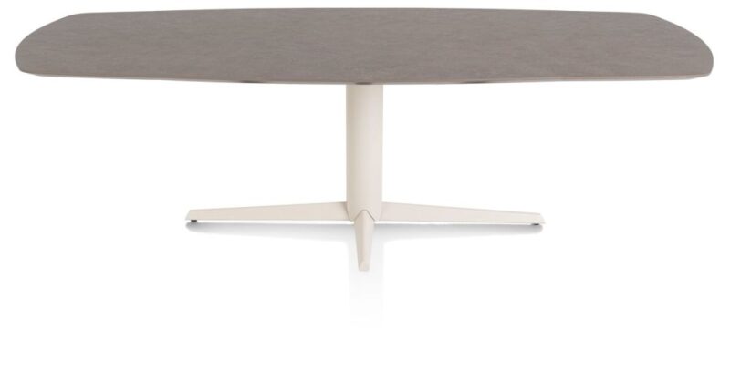 Saluti, Eetkamertafel Ovaal 240 X 110 Cm. - Centrale Poot - Crème - Lava - Afbeelding 1