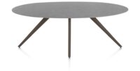 Saluti, TABLE ELLIPS 210 X 105 CM. - 4-POOTJES - STEELBROWN - Anthracite