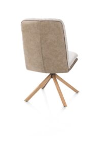 Theros, Chaise de salle à manger 4 pieds structure en graphite avec système relax - pivotante - tissu oregon/séville - beige - Image 3