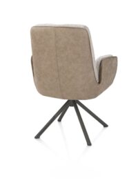 Theros, Fauteuil 4 pieds structure en graphite avec système relax - rotatif - tissu oregon/séville - beige - Image 3