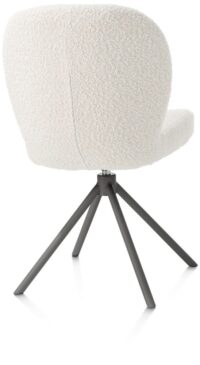 Jaxon, eetkamerstoel - graphiet frame - draaibaar - stof Brioni - ivoor - Afbeelding 2