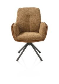 Theros, Fauteuil 4 pieds structure en graphite avec système relax - rotatif - tissu oregon/séville - Desert - Image 2