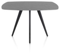 Saluti, TABLE DE BAR OVAAL 150 X 105 CM. - 4-POOTJES - ROUGH OFF BLACK - Anthracite