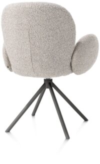 Jaxon, chaise a accoudoirs - pietement graphite - pivotante - tissu Brioni - Caillou - Image 2