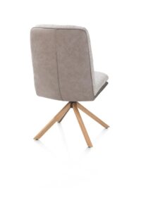 Theros, Chaise de salle à manger 4 pieds structure en graphite avec système relax - pivotante - tissu oregon/séville - Caillou - Image 3