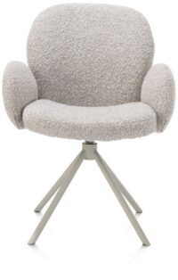 Jaxon, armstoel - Silk Grey frame - draaibaar - stof Brioni - Kiezel