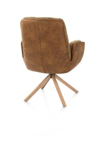 Theros, Fauteuil 4 pieds chêne naturel avec système relax - pivotant - tissu oregon/séville - Desert - Image 3