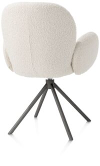 Jaxon, armstoel - graphiet frame - draaibaar - stof Brioni - ivoor - Afbeelding 2