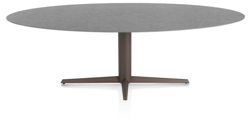 Saluti, Eetkamertafel Ellips 240 X 110 Cm. - Centrale Poot - Steelbrown - Antraciet - Afbeelding 1