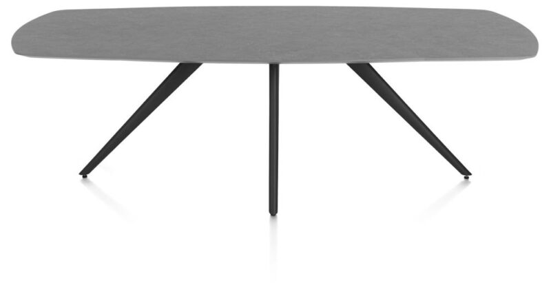 Saluti, Eetkamertafel Ovaal 240 X 110 Cm. - 4-Pootjes - Rough Off Black - Antraciet - Afbeelding 1