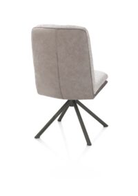 Theros, Chaise de salle à manger 4 pieds structure en graphite - pivotante - tissu oregon/séville - Caillou - Image 3