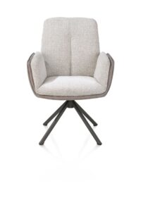 Theros, Fauteuil 4 pieds structure en graphite - pivotant - tissu oregon/séville - Caillou - Image 2