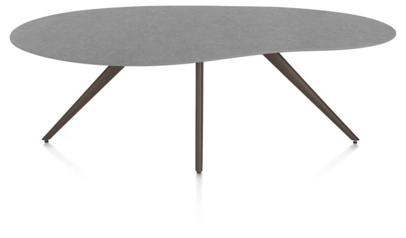 Saluti, Eetkamertafel Organisch 210 X 120 Cm. - 4-Pootjes - Steelbrown - Antraciet - Afbeelding 1