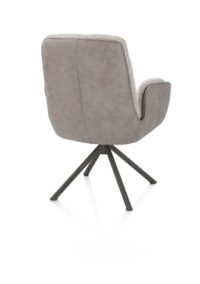 Theros, Fauteuil 4 pieds structure en graphite - pivotant - tissu oregon/séville - Caillou - Image 3