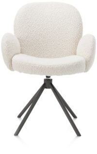 Jaxon, armstoel - graphiet frame - draaibaar - stof Brioni - ivoor