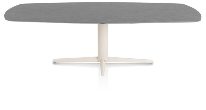 Saluti, Eetkamertafel Ovaal 240 X 110 Cm. - Centrale Poot - Crème - Antraciet - Afbeelding 1