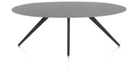 Saluti, TABLE ELLIPS 210 X 105 CM. - 4-POOTJES - ROUGH OFF BLACK - Anthracite