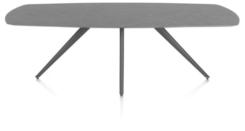 Saluti, Eetkamertafel Ovaal 240 X 110 Cm. - 4-Pootjes - Graphiet - Antraciet - Afbeelding 1