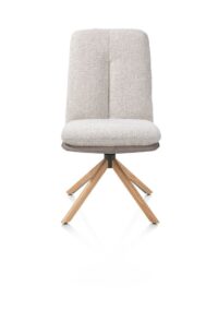 Theros, Chaise de salle à manger 4 pieds structure en graphite avec système relax - pivotante - tissu oregon/séville - Caillou - Image 2