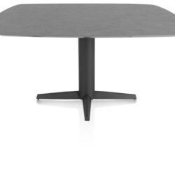 Saluti, EETKAMERTAFEL OVAAL 150 X 105 CM. - CENTRALE POOT - ROUGH OFF BLACK - Antraciet