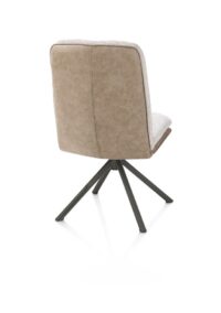 Theros, Chaise de salle à manger 4 pieds structure en graphite - pivotante - tissu oregon/séville - beige - Image 3