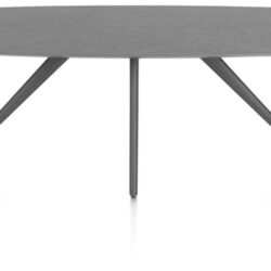 Saluti, EETKAMERTAFEL OVAAL 210 X 105 CM. - 4-POOTJES - GRAPHIET - Antraciet