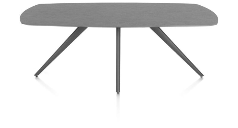 Saluti, Eetkamertafel Ovaal 210 X 105 Cm. - 4-Pootjes - Graphiet - Antraciet - Afbeelding 1