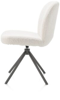 Jaxon, eetkamerstoel - graphiet frame - draaibaar - stof Brioni - ivoor - Afbeelding 3