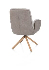 Theros, Fauteuil 4 pieds chêne naturel - pivotant - tissu oregon/séville - Caillou - Image 3