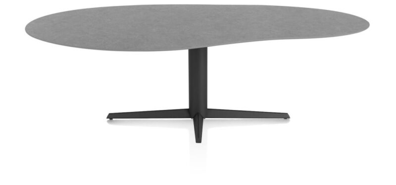 Saluti, Eetkamertafel Organisch 240 X 120 Cm. - Centrale Poot - Rough Off Bl - Antraciet - Afbeelding 1